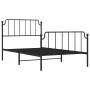 Bed frame with headboard and black metal footboard 107x203cm by , Beds and slatted bases - Ref: Foro24-373901, Price: 80,42 €...