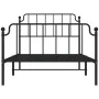 Bed frame with headboard and black metal footboard 107x203cm by , Beds and slatted bases - Ref: Foro24-373901, Price: 80,42 €...