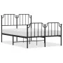 Bed frame with headboard and black metal footboard 120x200cm by , Beds and slatted bases - Ref: Foro24-373903, Price: 89,84 €...