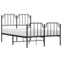 Bed frame with headboard and black metal footboard 120x200cm by , Beds and slatted bases - Ref: Foro24-373903, Price: 91,31 €...
