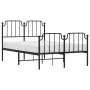 Bed frame with headboard and black metal footboard 120x200cm by , Beds and slatted bases - Ref: Foro24-373903, Price: 89,84 €...