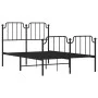 Bed frame with headboard and black metal footboard 120x200cm by , Beds and slatted bases - Ref: Foro24-373903, Price: 89,84 €...