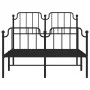 Estructura de cama con cabecero y estribo metal negro 120x200cm de , Camas y somieres - Ref: Foro24-373903, Precio: 90,15 €, ...