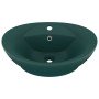 Lavabo lujo con rebosadero cerámica verde oscuro 58,5x39 cm