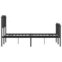 Bed frame with headboard and black metal footboard 120x200cm by , Beds and slatted bases - Ref: Foro24-373903, Price: 89,84 €...