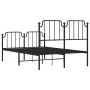 Bed frame with headboard and black metal footboard 120x200cm by , Beds and slatted bases - Ref: Foro24-373903, Price: 89,84 €...