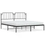 Bed frame with black metal headboard 160x200 cm by , Beds and slatted bases - Ref: Foro24-373890, Price: 101,28 €, Discount: %