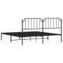 Bed frame with black metal headboard 183x213 cm by , Beds and slatted bases - Ref: Foro24-373892, Price: 104,42 €, Discount: %