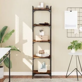 Bookcase with 5 shelves engineered wood smoked oak 40x30x154cm by , Bookcases and shelves - Ref: Foro24-837639, Price: 51,20 ...