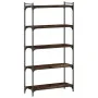 Bookcase with 5 shelves engineered wood smoked oak 80x30x154cm by , Bookcases and shelves - Ref: Foro24-837679, Price: 49,97 ...