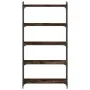 Librería 5 estantes madera ingeniería roble ahumado 80x30x154cm de , Librerías y estanterías - Ref: Foro24-837679, Precio: 50...