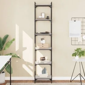 Bookcase with 6 shelves Sonoma gray engineered wood 40x30x188 cm by , Bookcases and shelves - Ref: Foro24-837645, Price: 59,7...