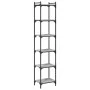 Bookcase with 6 shelves Sonoma gray engineered wood 40x30x188 cm by , Bookcases and shelves - Ref: Foro24-837645, Price: 59,7...