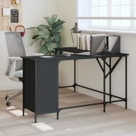 Schwarzer Schreibtisch aus Holzwerkstoff, 141 x 141 x 75 cm von , Schreibtische - Ref: Foro24-837597, Preis: 100,07 €, Rabatt: %