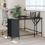 Schwarzer Schreibtisch aus Holzwerkstoff, 141 x 141 x 75 cm von , Schreibtische - Ref: Foro24-837597, Preis: 100,07 €, Rabatt: %