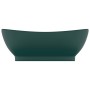 Lavabo lujo con rebosadero cerámica verde oscuro 58,5x39 cm