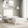 Weißer Bettrahmen aus Massivholz mit Kopfteil von , Betten und Lattenroste - Ref: Foro24-3193627, Preis: 119,34 €, Rabatt: %