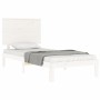 Weißer Bettrahmen aus Massivholz mit Kopfteil von , Betten und Lattenroste - Ref: Foro24-3193627, Preis: 119,34 €, Rabatt: %