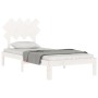 Weißer Bettrahmen aus Massivholz mit Kopfteil von , Betten und Lattenroste - Ref: Foro24-3193692, Preis: 104,82 €, Rabatt: %