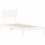 Weißer Bettrahmen aus Massivholz mit Kopfteil von , Betten und Lattenroste - Ref: Foro24-3193692, Preis: 104,82 €, Rabatt: %
