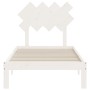 Weißer Bettrahmen aus Massivholz mit Kopfteil von , Betten und Lattenroste - Ref: Foro24-3193692, Preis: 104,82 €, Rabatt: %