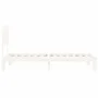 White solid wood bed frame with headboard by , Beds and slatted bases - Ref: Foro24-3193692, Price: 102,23 €, Discount: %
