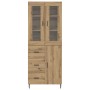 Aparador alto con cajón 2 pcs Roble artesanal en Aparadores | Comprar online en Foro24