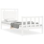 Einzelbettgestell mit weißem Massivholzkopfteil von , Betten und Lattenroste - Ref: Foro24-3192127, Preis: 121,05 €, Rabatt: %