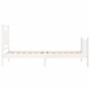 Single bed frame with white solid wood headboard by , Beds and slatted bases - Ref: Foro24-3192127, Price: 121,05 €, Discount: %
