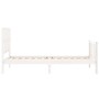 Single bed frame with white solid wood headboard by , Beds and slatted bases - Ref: Foro24-3192192, Price: 106,52 €, Discount: %