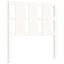 Single bed frame with white solid wood headboard by , Beds and slatted bases - Ref: Foro24-3192192, Price: 106,52 €, Discount: %