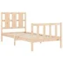 Bed frame with solid wood headboard 100x200 cm by , Beds and slatted bases - Ref: Foro24-3192221, Price: 115,59 €, Discount: %