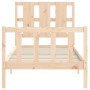Bed frame with solid wood headboard 100x200 cm by , Beds and slatted bases - Ref: Foro24-3192221, Price: 117,35 €, Discount: %