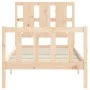 Bed frame with solid wood headboard 100x200 cm by , Beds and slatted bases - Ref: Foro24-3192221, Price: 115,59 €, Discount: %