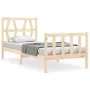 Bed frame with solid wood headboard 100x200 cm by , Beds and slatted bases - Ref: Foro24-3192481, Price: 109,76 €, Discount: %