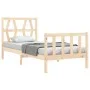 Bed frame with solid wood headboard 100x200 cm by , Beds and slatted bases - Ref: Foro24-3192481, Price: 109,76 €, Discount: %