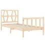 Bed frame with solid wood headboard 100x200 cm by , Beds and slatted bases - Ref: Foro24-3192481, Price: 109,76 €, Discount: %