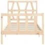 Bed frame with solid wood headboard 100x200 cm by , Beds and slatted bases - Ref: Foro24-3192481, Price: 109,76 €, Discount: %