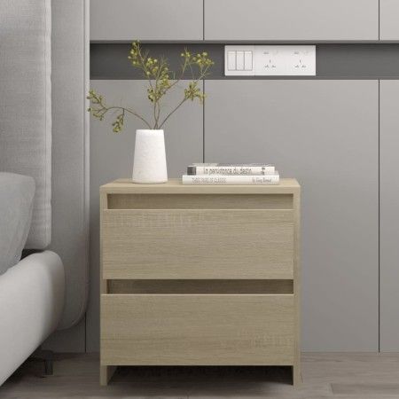 Sonoma oak engineered wood bedside table 45x34.5x44.5 cm by vidaXL, Nightstands - Ref: Foro24-809851, Price: 46,57 €, Discoun...