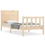 Estructura de cama individual con cabecero madera maciza de , Camas y somieres - Ref: Foro24-3192711, Precio: 108,14 €, Descu...