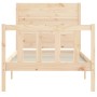 Single bed frame with solid wood headboard by , Beds and slatted bases - Ref: Foro24-3192711, Price: 111,37 €, Discount: %