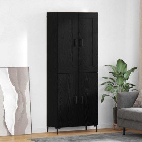 Aparador alto 2 pcs Roble Negro Madera de ingeniería en Aparadores | Comprar online en Foro24