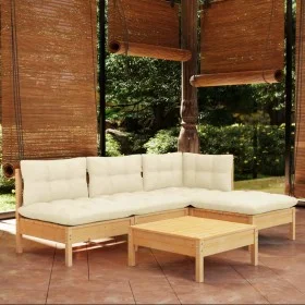 5-piece garden furniture set with cream pine wood cushions by , Garden sets - Ref: Foro24-3096304, Price: 398,80 €, Discount: %