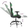 Silla gaming de masaje y reposapiés cuero sintético negro verde en Sillas gaming | Comprar online en Foro24