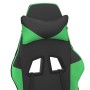 Silla gaming de masaje y reposapiés cuero sintético negro verde en Sillas gaming | Comprar online en Foro24