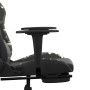 Silla gaming masaje reposapiés cuero sintético negro camuflaje en Sillas gaming | Comprar online en Foro24