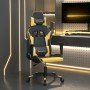 Silla gaming de masaje cuero sintético negro y dorado en Sillas gaming | Comprar online en Foro24