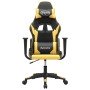 Silla gaming de masaje cuero sintético negro y dorado en Sillas gaming | Comprar online en Foro24