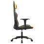 Silla gaming de masaje cuero sintético negro y dorado en Sillas gaming | Comprar online en Foro24