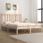 Solid pine wood bed frame 150x200 cm by , Beds and slatted bases - Ref: Foro24-3103848, Price: 135,99 €, Discount: %